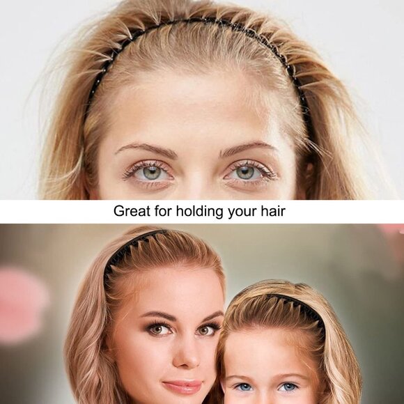 10 pcs Slim Plastic Non Slip Headbands with Teeth for Women Men Girls - Picture 4 of 6